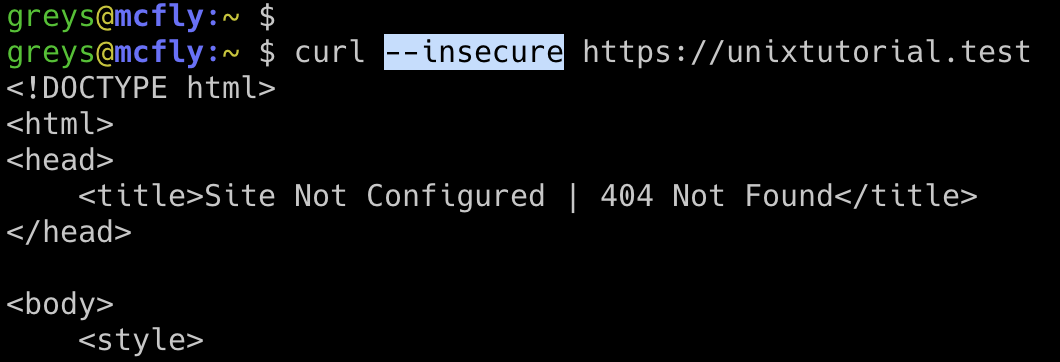 curl - insecure SSL