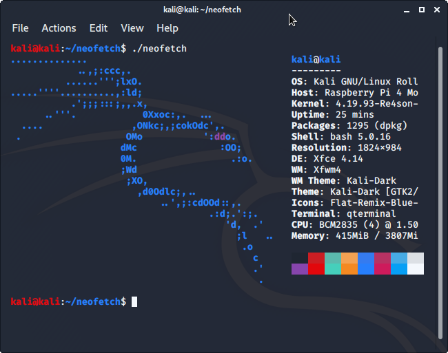 neofetch - Kali Linux 2020.1a