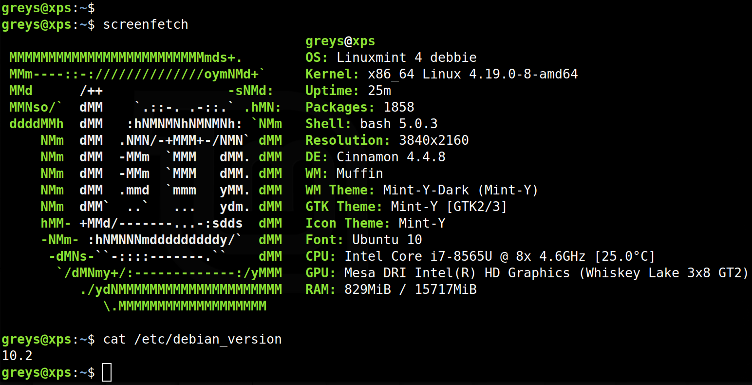 screenFetch из Linux Mint Debian Edition 4